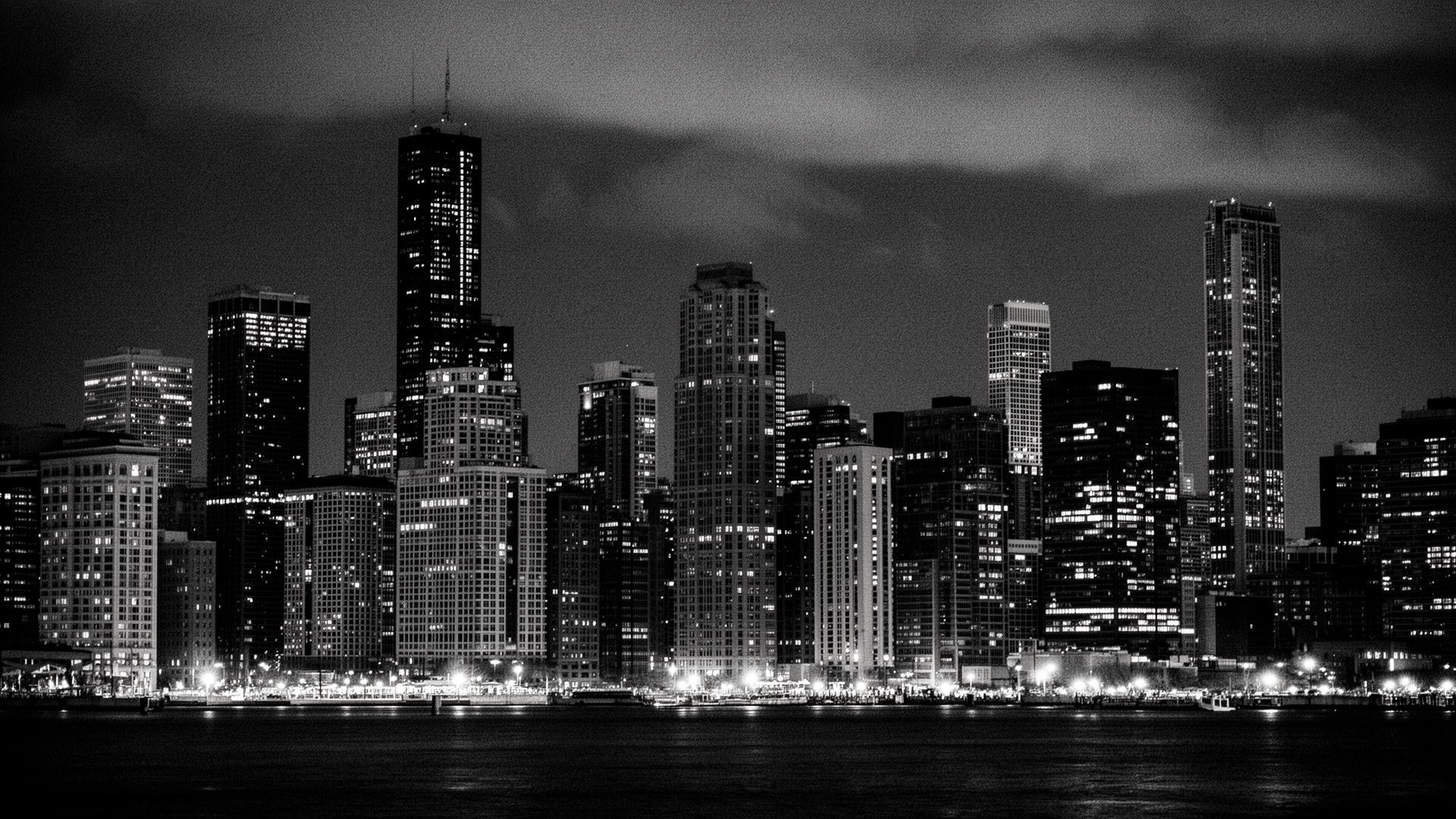 Chicago skyline at night